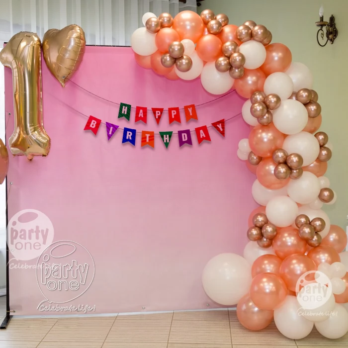 birthday First Birthday Balloon Decor with Backdrop