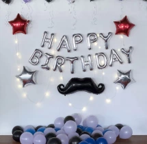 birthday Silver and Black Baby Boy Birthday Decor