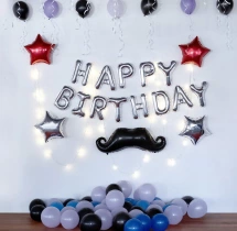 birthday Silver and Black Baby Boy Birthday Decor