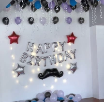 birthday Silver and Black Baby Boy Birthday Decor