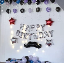 birthday Silver and Black Baby Boy Birthday Decor