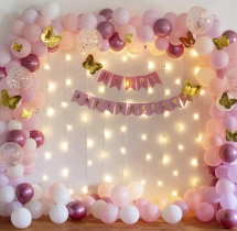 birthday Baby Girl Pink and White Birthday Decor