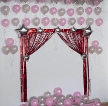 birthday Silver Pink Balloon Ceiling Decoration