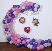 birthday Magical Unicorn Half Arch Balloon Decor