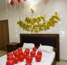 decorations Red and White Happy Anniversary Room Decor