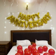 decorations Red & White Happy Anniversary Room Decor