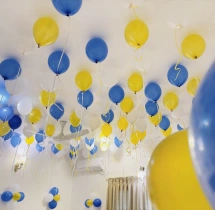 birthday Gold and Blue Balloon Blast Decoration