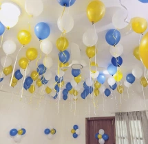 birthday Gold and Blue Balloon Blast Decoration