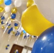 birthday Gold and Blue Balloon Blast Decoration