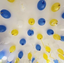 birthday Gold and Blue Balloon Blast Decoration