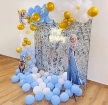 birthday Silver Sequin Frozen Theme Birthday Decoration