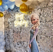 birthday Silver Sequin Frozen Theme Birthday Decoration