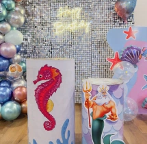 birthday Silver Sequin Mermaid Theme Birthday Decoration