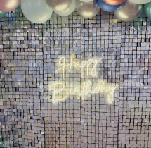 birthday Silver Sequin Mermaid Theme Birthday Decoration