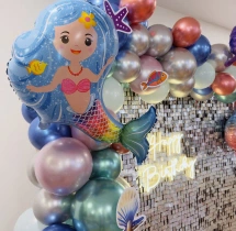 birthday Silver Sequin Mermaid Theme Birthday Decoration