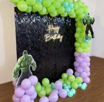 birthday Black Sequin Hulk Theme Birthday Decoration