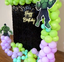 birthday Black Sequin Hulk Theme Birthday Decoration