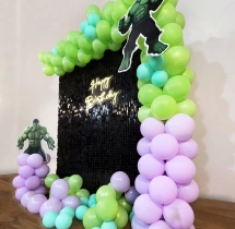 birthday Black Sequin Hulk Theme Birthday Decoration