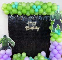 birthday Black Sequin Hulk Theme Birthday Decoration