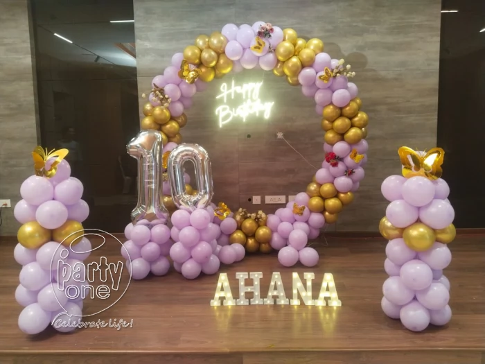 birthday Purple and Gold 10th Milestone Birthday Decor