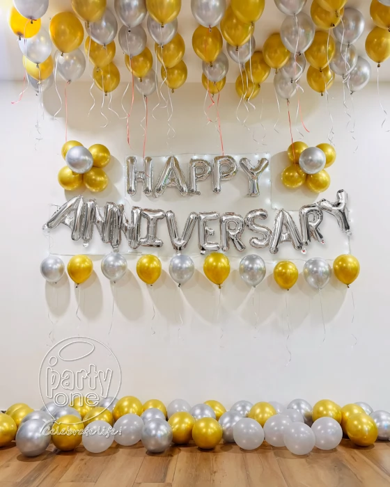 decorations Anniversary Gold and Silver Balloon Decoration