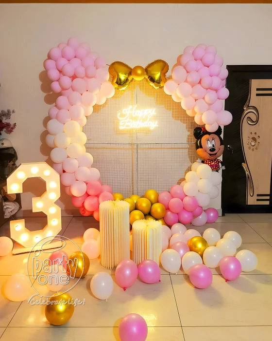 birthday Pretty Minnie Theme Girl Balloon Decor