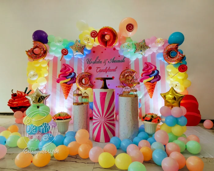 birthday Candy Theme Balloon Decor