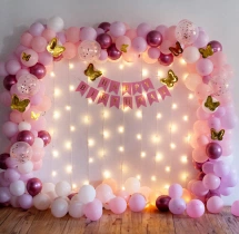 birthday Baby Girl Pink and White Birthday Decor