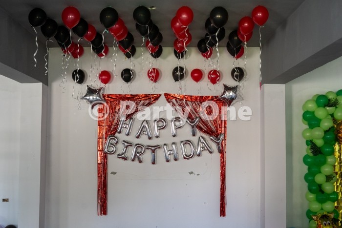 birthday Sleek Red and Black Birthday Decoration