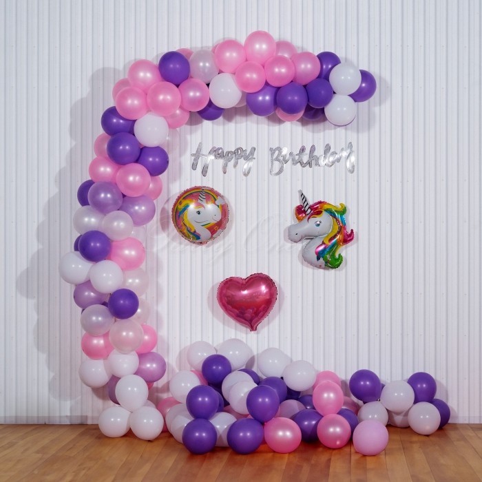 birthday Magical Unicorn Half Arch Balloon Decor