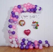 birthday Magical Unicorn Half Arch Balloon Decor