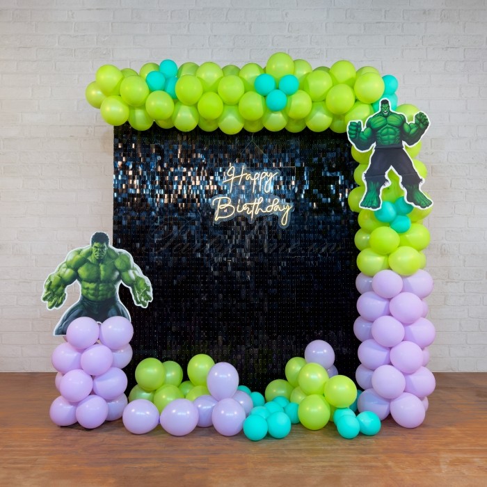 birthday Black Sequin Hulk Theme Birthday Decoration