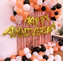 decorations Elegant Rose Gold and Black Anniversary Decor