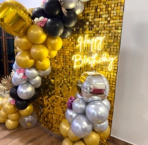 birthday Sequin Stylish Golden Birthday Decor