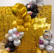 birthday Sequin Stylish Golden Birthday Decor