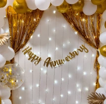 decorations White & Gold Opulent Anniversary Decoration