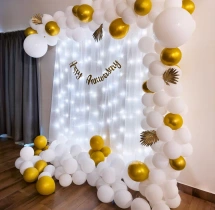 decorations Golden and White Shimmering Anniversary Decor