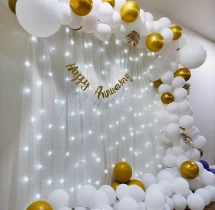 decorations Golden and White Shimmering Anniversary Decor