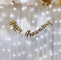 decorations Golden and White Shimmering Anniversary Decor