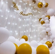 decorations Golden and White Shimmering Anniversary Decor