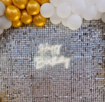 birthday Dazzling Silver Sequin Birthday Decor