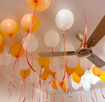 birthday White & Peach Birthday Surprise Decor