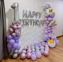 birthday Purple Balloons 1st Birthday Decor