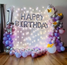 birthday Purple Balloons 1st Birthday Decor