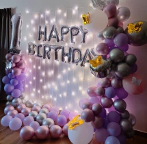 birthday Purple Balloons 1st Birthday Decor