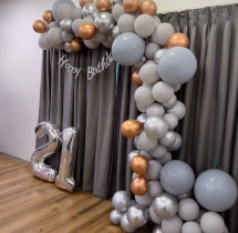 birthday Urbane Silver Gold Balloon Arch Decoration