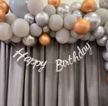 birthday Urbane Silver Gold Balloon Arch Decoration