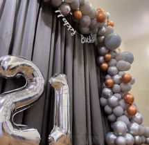 birthday Urbane Silver Gold Balloon Arch Decoration