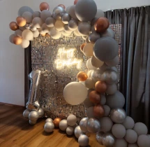 birthday Gold and Silver Sequin Birthday Arch Decoration