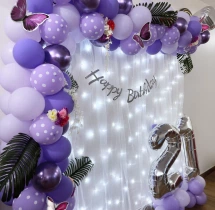 birthday Polka Bluish Purple Birthday Decor